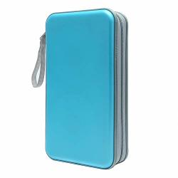 Siveit 80 Capacity CD/DVD Case Wallet VCD Storage Holder Booklet Album Box Binder with Portable Strap Blue 