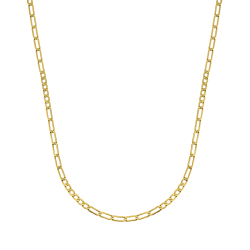 Sterling Silver & Yellow Gold Classic +- 50CM Long 6X6 Link Figaro Chain