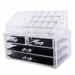 VANDA6549 Cosmetic Organizer Case Acrylic Jewelry Makeup Clear Box Drawer Display Holder Storage Kit