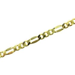 Beadunion Gold Plated Sterling Silver Chain - Fancy Figaro Link Bulk By The Foot