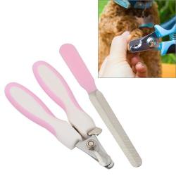 Pet Nail Clippers And Polisher Set Size: Large Pink