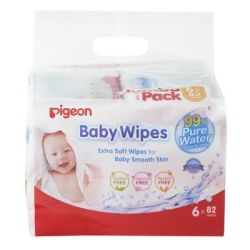 Pigeon Baby Wipes 82's With Chamrose 6-in-1 Refill Pack