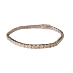 A Spectacular 18CT White Gold Diamond Tennis Bracelet Set With 54X Round Brilliant Cut Diamonds