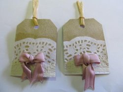 Handmade White And Pink Tags-2pc