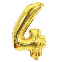 Gold Number 4 Helium Balloon 106CM