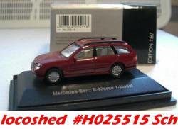 H0 Gauge Mercedes-benz E-class T-model Burgundy Die-cast New+orig Display Case H025515schuco