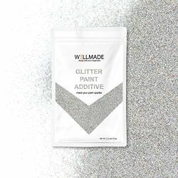 Wellmade Glitter Paint Additive For Wall Paint-interior exterior Wall Ceiling Wood Metal Varnish Dead Flat Diy Art And Craft 150G 5.3OZ 10G SAMPLE Silver Holographic