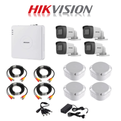 Hikvision 1080P 4 Channel Dvr & 4 Bullet Cameras Diy Cctv Kit - Full House - 500GB Hdd - 18.5" HDMI Monitor