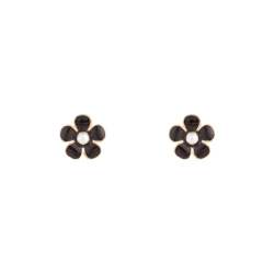 Black Daisy Stud Earrings