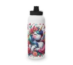 Rainbows & Butterflies Unicorn Water Bottle 850ML - Stainless Steel