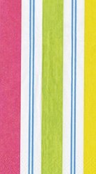 Caspari Guest Towel COLORS-15 Per Package Awning Stripe Paper Guest Towel Napkins In Bright Colors Guest Towel Multicolored 13870G