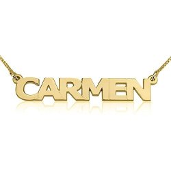 Personalized Custom 24K Gold Plated Block Letters Name Necklace Jewelry 20