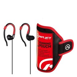 Amplify Sport Rapid Series Earbuds With Pouch - Black red