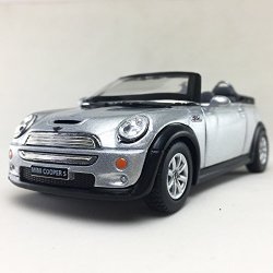 MINI Cooper S Convertible Silver Color Kinsmart 1:28 Diecast Model Toy Car Hobby Collectible
