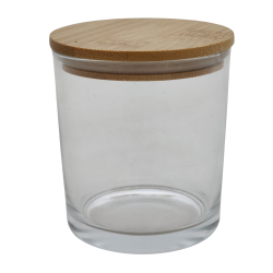 Clear Glass Candle Jar & Bamboo Lid - 330ML