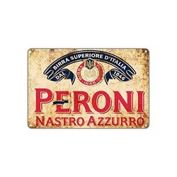 Peroni Nastro Azzurro Beer 1846 Vintage Wall D Cor Art Metal Bar Pub Italia Brewery Aluminum 8"X12" Sign