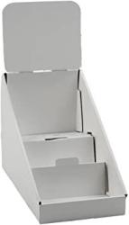 3-TIERED Cd dvd Racks For Tabletop Use Includes Removable Header Cardboard White - Set Of 25
