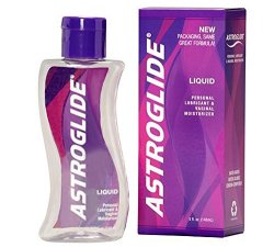 AstroGlide Liquid Personal Lubricant Water-based Water-soluble Condom-compatible Long-lasting Silky Smooth: Size 5 Oz. 148 Ml.