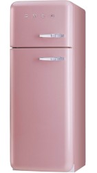 Smeg 315l 50s Style Retro Refrigerator Freezer Left Hinged Door Pastel Pink