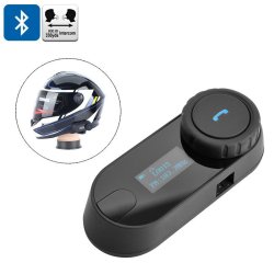 Motorcycle Intercom - 800M Range Lcd Display Fm Radio Bluetooth Handsfree Calls Gps Connect Hi