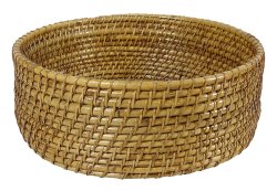 Hand Woven Decorative Round Basket Multipurpose Wooden Wicker Cane Baskets PWN-CB52A