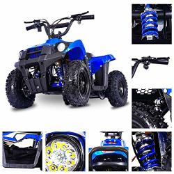 Monster Fitright 36VOLT 500WATT Electric MINI Atv Kids 4 Wheeler Kids Quad Off Road Vehicle With Reverse And Working Headlight. Blue