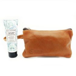 Genuine Leather Gift Set Make Up Bag And Hand Cream