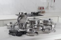 High Quality Heavy Stainless Steel Cookware 27-PIECE Set