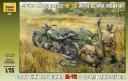 Soviet Motorcycle M-72 With Mortar.
