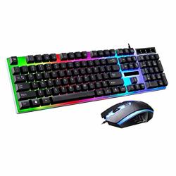 WMG&GYJ Gaming Mouse and Keyboard,Full Sized Keyboard Ergonomic Keyboard and Mouse Combo for Windows USB Charging Light Keyboard 