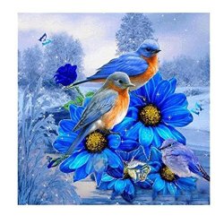 Yeefant Blue Bird Landscape Embroidery Paintings No Fading 5D Canvas Rhinestone Pasted Pasted Diy Diamond Cross Stitch Home Wall Decor For Bedroom Living Room