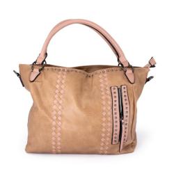 Ladies Zipper Shopper Bag - Pink