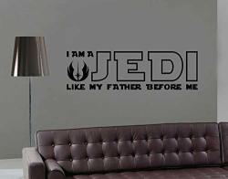 Decal Sticker-star Wars Wall Decal I Am A Jedi Like My Father Before Me Sticker Darth Vader Luke Skywalker Alliance Yoda Car Wall Window
