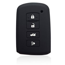 Dobrev 4 Button Black Silicone Cover Holder Protector Remote Smart Key Case For Toyota Camry Highlander RAV4 Black