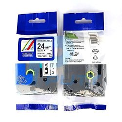 Idik 1PK Black On White Flexible Id Cable And Wire Label Tape Compatible For Brother P-touch TZE-FX251 Tz FX251 Tze FX251 24MM X 8M