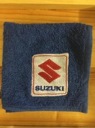 Embroidered Royal Blue Suzuki Face Cloth