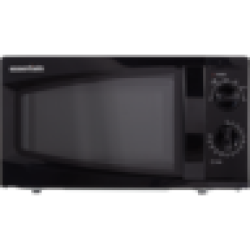 Black Manual Microwave Oven 20L