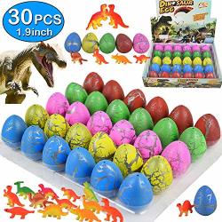 Oceanwing 30 Pack Easter Hatching Dinosaur Egg Toys 1.9IN Large Easter Eggs That Hatch In Water Easter Basket Stuffer Gift For Girls Boys Kids