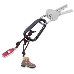 Keyring With 2 Charms On A Carabiner - Hiking Friend