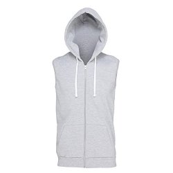 sleeveless grey hoodie