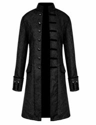 Crubelon Mens Steampunk Vintage Tailcoat Jacket Gothic Victorian Frock Coat Uniform Halloween Costume