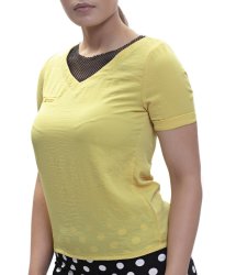 V-neck Top - Yellow - Yellow L