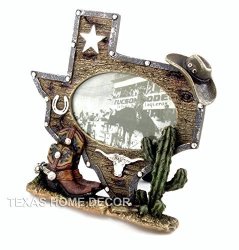 Unbrand Cowboy Boots Hat Cactus Texas Shaped Picture Frame
