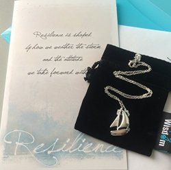 Smiling Wisdom - Resilience Sailboat - You Have The Strength To Overcome Adversity - 925 Silver Plated Sailboat - Grief - Pendant Necklace For Her