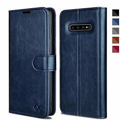 Ocase Samsung Galaxy S10 Case Card Slot Kickstand Tpu Shockproof Interior Leather Flip Wallet Case For Samsung Galaxy S10 Devices Blue