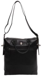 Leather Upright Briefcasee 14" Black