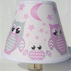 Pink Owl Night Lights Owl Nursery Decor With Stars And Moons Pink Owl Night Light