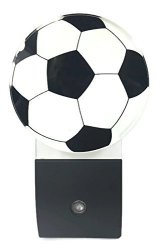 LED Soccer Night Light- Plug In For Safety Soothing Calming Nights Good For Kids & Adults Automatic
