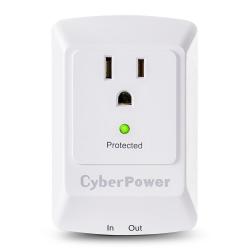 CyberPower CSP100TW Professional Surge Protector + Tel Protection 900J 125V 1 Outlet Wall Tap Plug