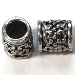 Alloy European Beads Tube Antique Silver 12X11MM Hole Approx 7MM Bulk Price Available